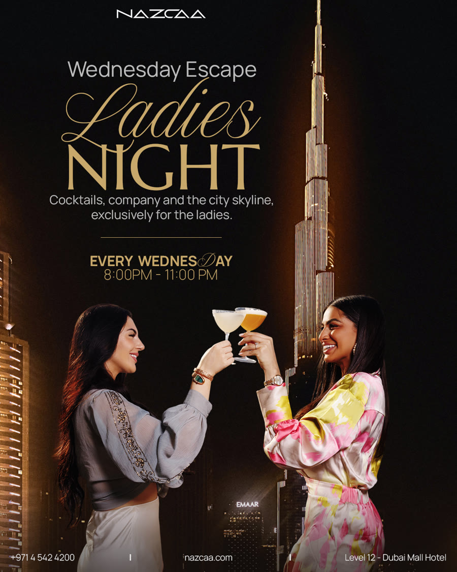 Ladies’ Night at NAZCAA — every Wednesday from 8 PM, cocktails and the city skyline