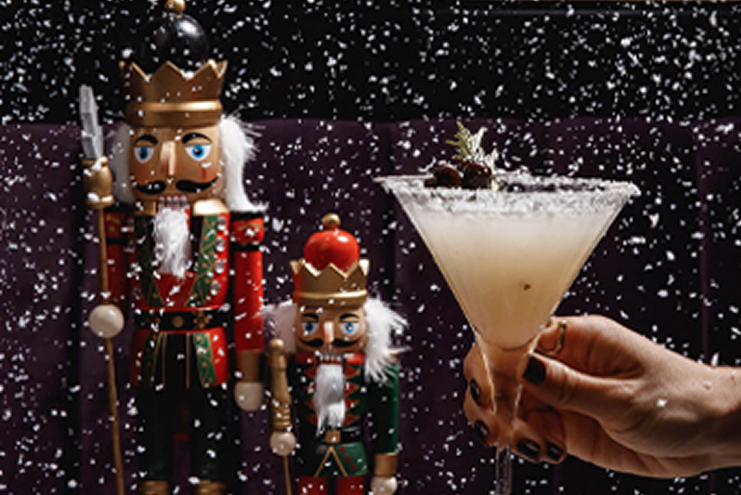 Rooftop terrace Christmas dinner